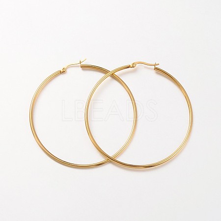 304 Stainless Steel Hoop Earrings X-EJEW-N0016-11G-J-1