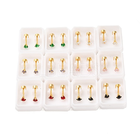 Square Glass Ear Fake Plugs EJEW-H105-24G-A-1