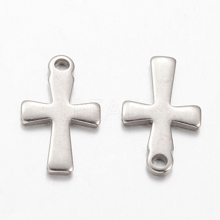 Tarnish Resistant 304 Stainless Steel Tiny Cross Charms STAS-G076-10P-1