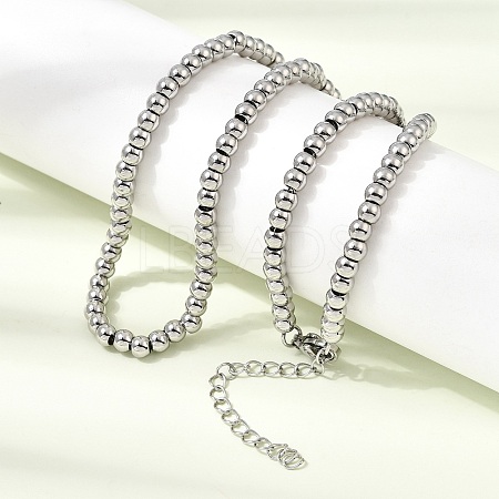 4MM Round 304 Stainless Steel Beaded Necklaces for Man and Women SA-CBAB767-16P-1