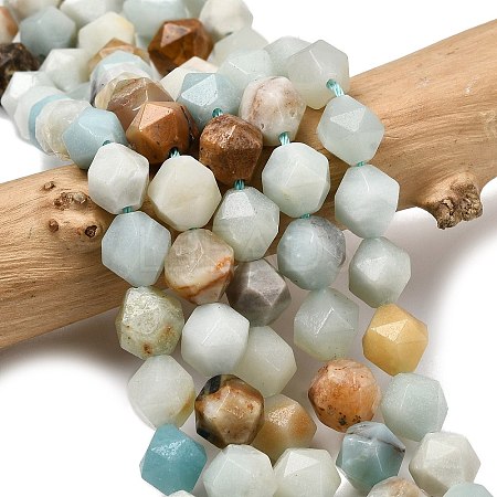 Natural Flower Amazonite Beads Strands G-Z119-A08-03-1