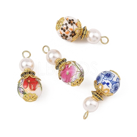 Printed Handmade Porcelain Pendants PALLOY-JF05931-1
