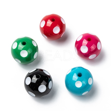 Mixed Chunky Bubblegum Opaque Acrylic Round Beads X-SACR-S146-24mm-M-1