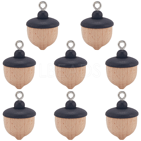 8Pcs Wood Pendants WOOD-SC0002-15-1