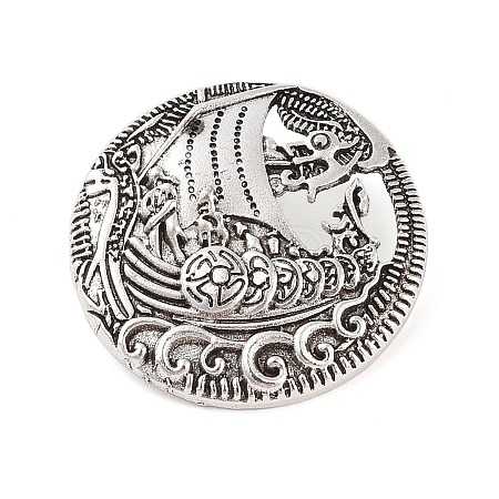 Tibetan Style Alloy Brooches JEWB-O016-03C-AS-1