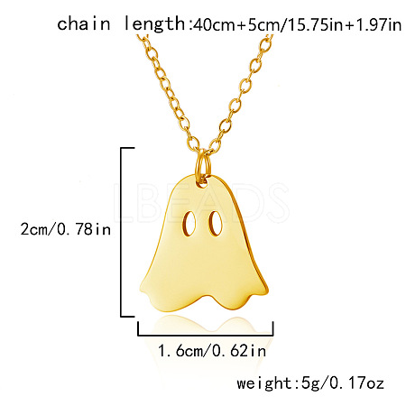 Halloween 304 Stainless Steel Laser Cut Pendant Necklaces FS-WG247A7-03-1