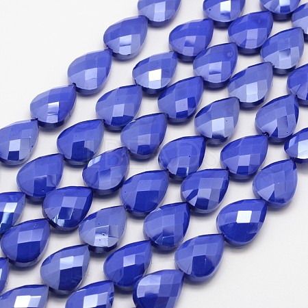 Electroplated Glass Beads Strands EGLA-J105-E14-1