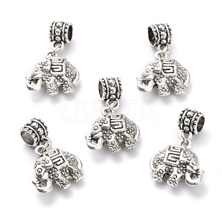 Tibetan Style Alloy European Dangle Charms PALLOY-P224-06AS-1