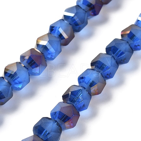 Electroplate Transparent Glass Beads Strands EGLA-I018-HR05-1
