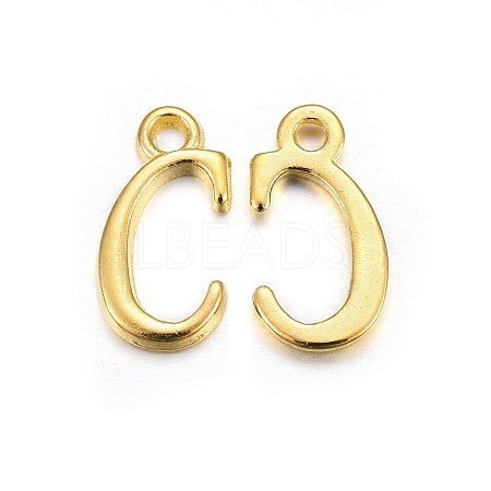 Golden Plated Alloy Letter Pendants X-PALLOY-J718-01G-C-1