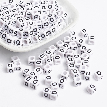 Acrylic Horizontal Hole Letter Beads PL37C9308-Q-1