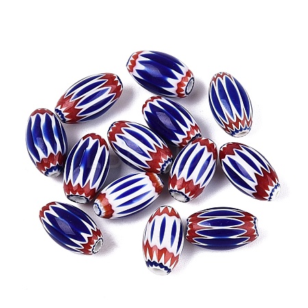 Handmade Millefiori Glass Barrel Beads LA-N002-03D-1