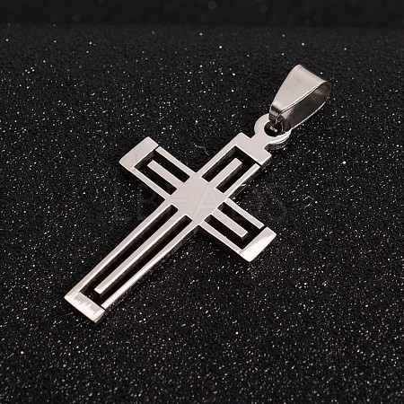 Tarnish Resistant 201 Stainless Steel Cross Pendants STAS-I032-012-1