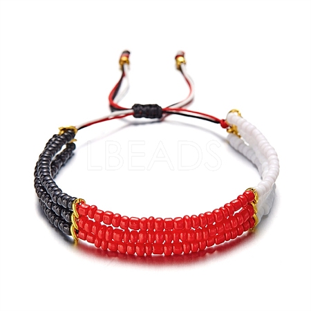 Glass Seed Beads Braided Bead Bracelets PW-WGDE5D7-03-1