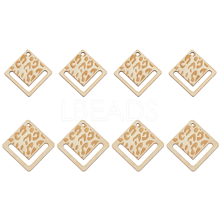 SUPERFINDINGS 20Pcs 2 Styles Hollow Wooden Pendants WOOD-FH0001-98-1