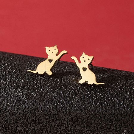 Stainless Steel Small Animal Stud Earrings for Women PW-WG5B49B-05-1
