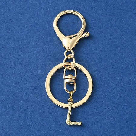 Alloy Initial Letter Charm Keychains KEYC-YW00006-12-1