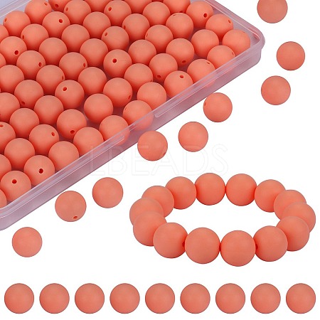 80Pcs Round Silicone Focal Beads SIL-SZ0001-24-26-1