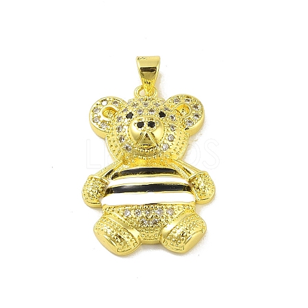 Brass Micro Pave Cubic Zirconia Pendants KK-E111-10G-1