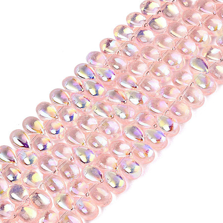 Electroplate Transparent Glass Beads Strands EGLA-N057-01A-06-1
