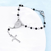 Glass Beads Rosary Bracelets BJEW-A032-04P-01-5