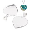 2Pcs 925 Sterling Silver Pendant Cabochon Settings STER-PH0003-05B-1