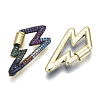 Brass Micro Pave Cubic Zirconia Screw Carabiner Lock Charms ZIRC-N039-014B-NF-2