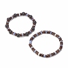 2Pcs 2 Style Natural Coconut & Blue Spot Jasper & Lava Rock Beaded Stretch Bracelets Set BJEW-JB07944-4