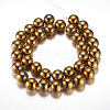 Electroplate Magnetic Synthetic Hematite Bead Strands G-A165A-12mm-03-2