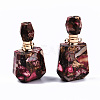 Assembled Synthetic Bronzite and Imperial Jasper Openable Perfume Bottle Pendants G-S366-059G-4