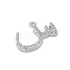 Rack Plating Brass Micro Pave Clear Cubic Zirconia Pendants KK-A224-03E-P-2