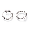 Tarnish Resistant 304 Stainless Steel Retractable Clip-on Hoop Earrings X-STAS-O135-01E-2