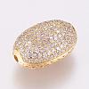 Brass Micro Pave Cubic Zirconia Beads KK-P116-21-2