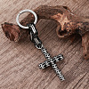 304 Stainless Steel Skull-shape Cross Keychains HC7516-3