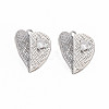 Brass Micro Pave Clear Cubic Zirconia Pendants KK-S364-256-1