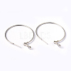 Platinum Color Brass Hoop Earrings X-EC108-3NF-2