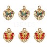 6Pcs 2 Style Rack Plating Brass Enamel Pendants KK-SZ0006-13-1