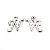 Platinum Plated Alloy Letter Pendants X-PALLOY-J718-01P-N-1