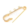 Iron Rhinestone Safety Pins Brooch Findings IFIN-A021-01B-G-3