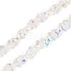 Electroplate Transparent Glass Beads Strands GLAA-TAC0028-009C-2