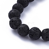 Natural Lava Rock Round Beads Stretch Bracelets BJEW-JB05118-03-3