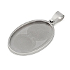 Non-Tarnish 201 Stainless Steel Pendant Cabochon Settings STAS-L279-012P-01-2