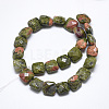 Natural Unakite Beads Strands G-S357-D01-04-2