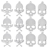 12Pcs 2 Style 201 Stainless Steel Pendants STAS-UN0029-24-1
