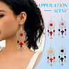 Resin & Synthetic Turquoise Dangle Earrings EJEW-TAC00014-7