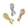 Rack Plating Brass Micro Pave Clear Cubic Zirconia Ice Pick Pinch Bails KK-K340-13-1