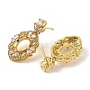 Rack Plating Brass with Cubic Zirconia Stud Earrings Finding KK-Z085-04G-2