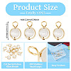 12Pcs Brass & Glass Imitation Cat Eye Round Charms PALLOY-TAC0237-01-4