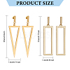 2 Pairs 2 Style 316 Surgical Stainless Steel Hollow Out Triangle & Rectangle Dangle Stud Earrings EJEW-AN0001-86-2