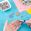 8 Bags 8 Colors Rhombus Transparent Glass Beads GLAA-PH0004-16-3